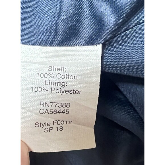 J.Crew Women's Blazer Size 8 Blue Cotton Lined Jacket Notch Lapel Two Button - Picture 8 of 11